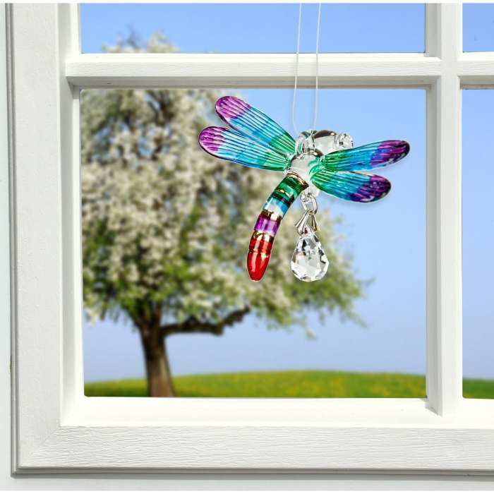 Fantasy Glass Suncatcher Dragonfly Summer